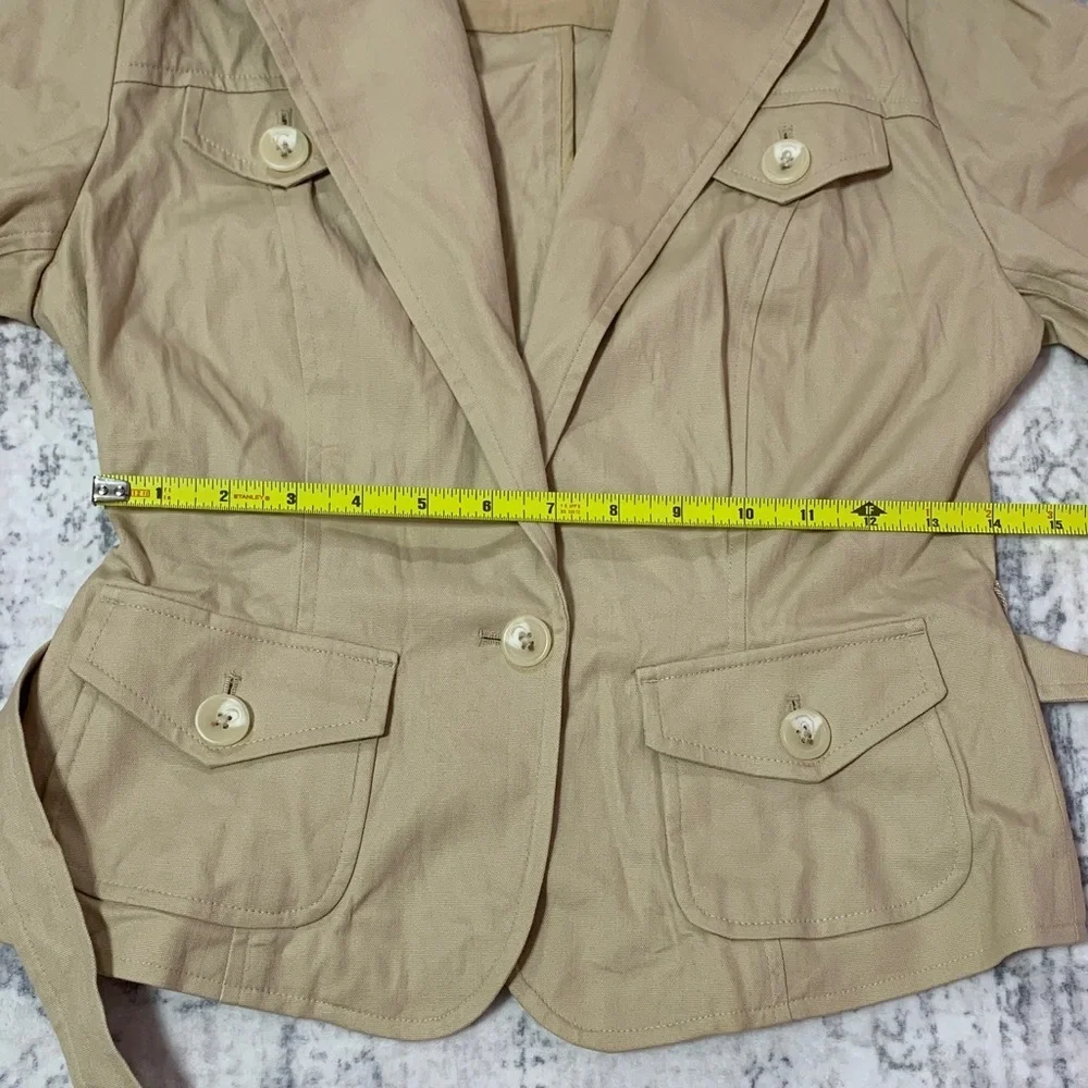 VTG Y2K Banana Republic Light Tan Belted Blazer 2P - Picture 10 of 13